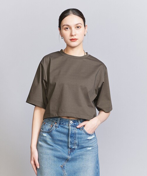 セール】コットンポリエステル クロップド Tシャツ（Tシャツ