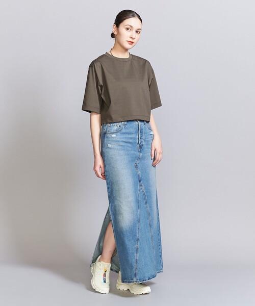 BEAUTY&YOUTH UNITED ARROWS（ビューティーアンドユースユナイテッドアローズ）の「コットンポリエステル クロップド Tシャツ（Tシャツ/カットソー・レディース・オフホワイト/ベージュ/オリーブ・FREE）」の12枚目の写真