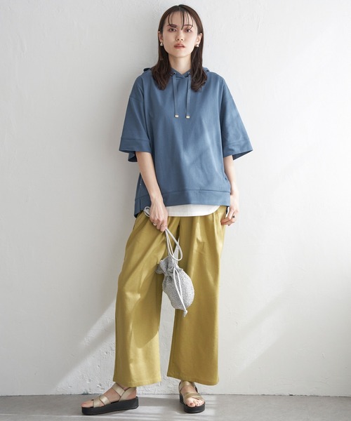 ikka（イッカ）の「【雑誌InRed6月号掲載】コットンUSAミニワッフルポケ付きパーカー（パーカー・レディース・ライトグレー/グリーン/ピンク/オフホワイト/ブルー/ブラック・M/L/S）」の17枚目の写真