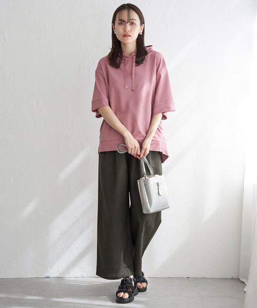 ikka（イッカ）の「【雑誌InRed6月号掲載】コットンUSAミニワッフルポケ付きパーカー（パーカー・レディース・ライトグレー/グリーン/ピンク/オフホワイト/ブルー/ブラック・M/L/S）」の20枚目の写真