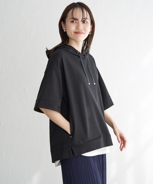 新品✩overE 前開きコンパクトパーカー 96ブラック ポケット付き 59400847b_b_95_500.jpg