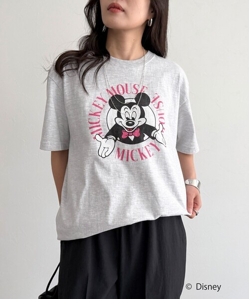 fredy emue（フレディエミュ）の「【GOOD ROCK SPEED/グッドロックスピード】Disney Mickey 半袖Tシャツ（Tシャツ/カットソー・レディース・オフホワイト/チャコールグレー/ライトグレー・38）」の11枚目の写真
