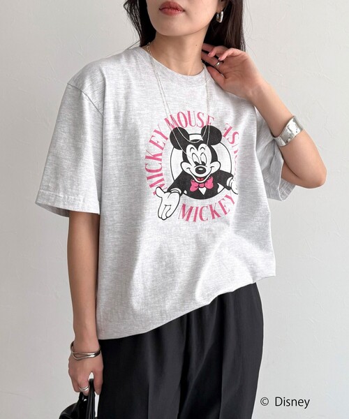 fredy emue（フレディエミュ）の「【GOOD ROCK SPEED/グッドロックスピード】Disney Mickey 半袖Tシャツ（Tシャツ/カットソー・レディース・オフホワイト/チャコールグレー/ライトグレー・38）」の12枚目の写真