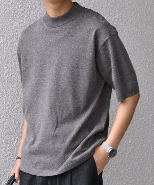 SHIPS any:〈接触冷感〉ハイゲージリネン ミックス サマーニット