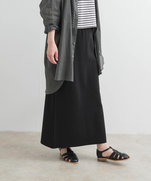 URBAN RESEARCH DOORS（アーバンリサーチドアーズ）の「リネン混ニットストレートスカート（スカート・レディース・ブラック/チャコールグレー・MEDIUM）」の12枚目の写真