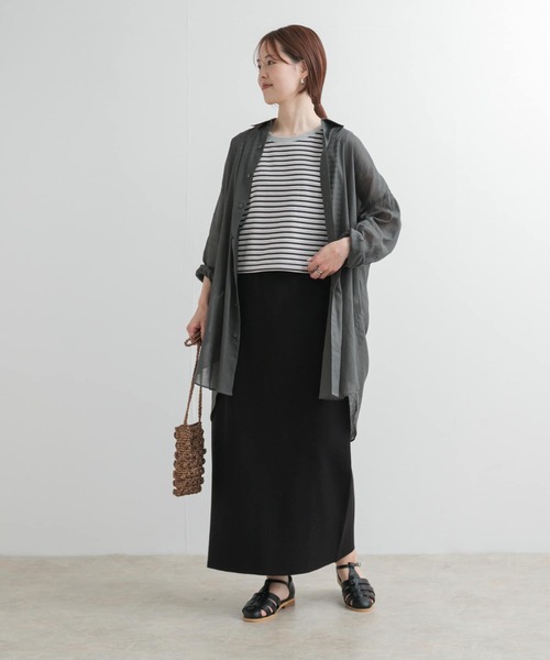 URBAN RESEARCH DOORS（アーバンリサーチドアーズ）の「リネン混ニットストレートスカート（スカート・レディース・ブラック/チャコールグレー・MEDIUM）」の16枚目の写真