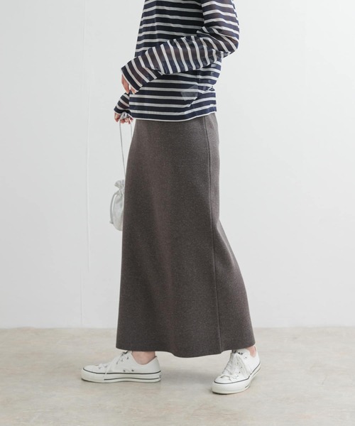 URBAN RESEARCH DOORS（アーバンリサーチドアーズ）の「リネン混ニットストレートスカート（スカート・レディース・ブラック/チャコールグレー・MEDIUM）」の18枚目の写真