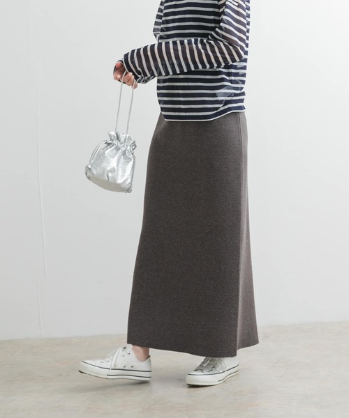 URBAN RESEARCH DOORS（アーバンリサーチドアーズ）の「リネン混ニットストレートスカート（スカート・レディース・ブラック/チャコールグレー・MEDIUM）」の19枚目の写真