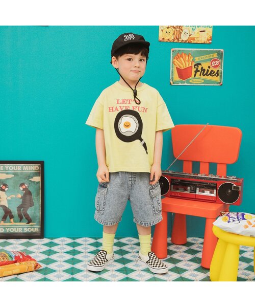 BREEZE（ブリーズ）の「【ジュニア対応】ワイドカーゴハーフパンツ（カーゴパンツ・キッズ・インディゴブルー/ローズ/アイボリー・80/90/120/140/150/100/110/130）」の20枚目の写真