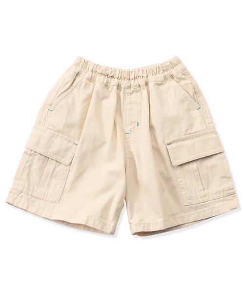 BREEZE（ブリーズ）の「【ジュニア対応】ワイドカーゴハーフパンツ（カーゴパンツ・キッズ・インディゴブルー/ローズ/アイボリー・80/90/120/140/150/100/110/130）」の12枚目の写真