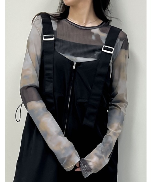 ナイロンウエストドロストサロペット（つなぎ/オールインワン）｜Re