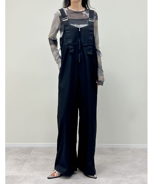 ナイロンウエストドロストサロペット（つなぎ/オールインワン）｜Re