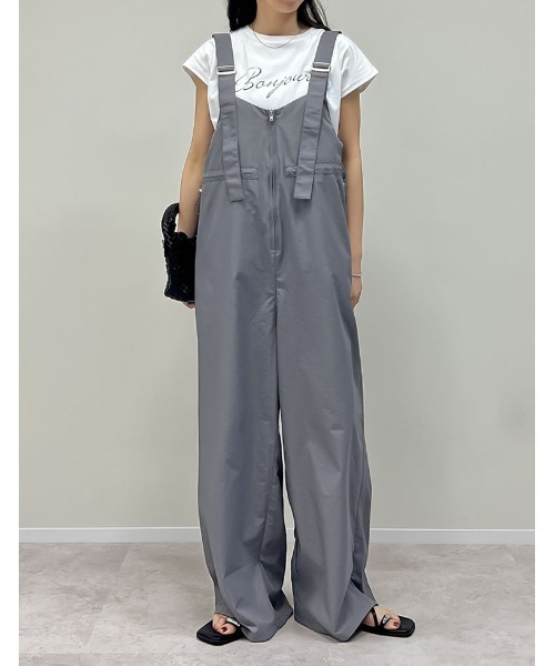 ナイロンウエストドロストサロペット（つなぎ/オールインワン）｜Re