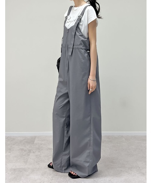 ナイロンウエストドロストサロペット（つなぎ/オールインワン）｜Re