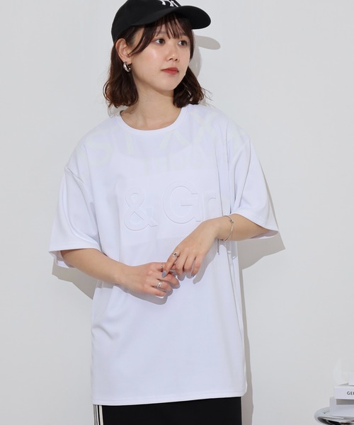 FUNALIVE(ファンアライブ)の「WALK&WIND エンボスラバーロゴ 半袖Tシャツ(Tシャツ/カットソー・メンズ・ホワイト系1/ブラック系4/ブラック系2/ホワイト系3/ホワイト系2/ブラック系1/ブラック系3/ホワイト系4・M/L/LL)」の3枚目の写真