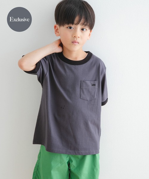 Lee（リー）の「『別注』Lee×DOORS　リンガーTシャツ(KIDS)（Tシャツ/カットソー・キッズ・チャコールグレー/ホワイト系その他・140/130/120/110）」の2枚目の写真