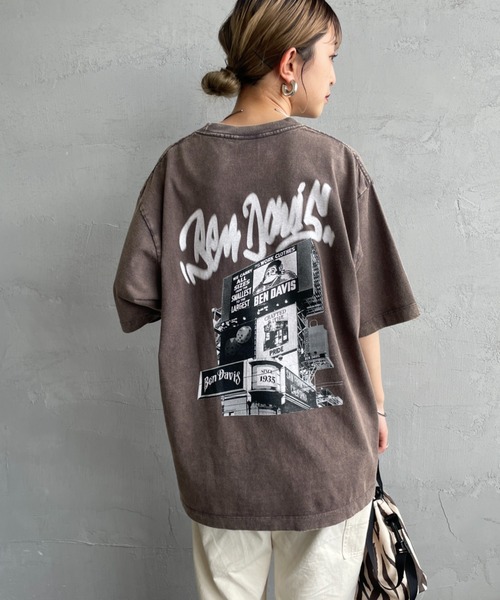 BEN DAVIS（ベンデイビス）の「[BEN DAVIS/ベンデイビス] BILLBOARD バックフォトグラフィック ヴィンテージライクTシャツ（Tシャツ/カットソー・レディース・ブラウン/ブラック・M/L/XL）」の8枚目の写真