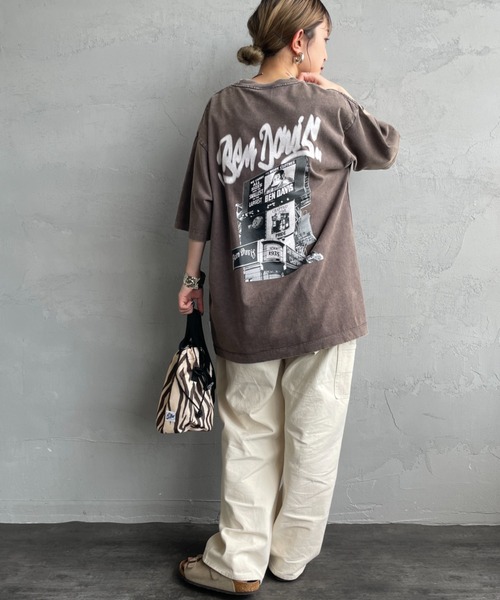 BEN DAVIS（ベンデイビス）の「[BEN DAVIS/ベンデイビス] BILLBOARD バックフォトグラフィック ヴィンテージライクTシャツ（Tシャツ/カットソー・レディース・ブラウン/ブラック・M/L/XL）」の11枚目の写真