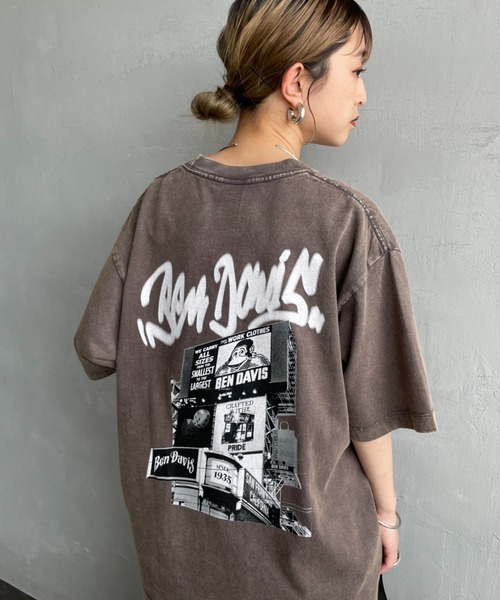 BEN DAVIS（ベンデイビス）の「[BEN DAVIS/ベンデイビス] BILLBOARD バックフォトグラフィック ヴィンテージライクTシャツ（Tシャツ/カットソー・レディース・ブラウン/ブラック・M/L/XL）」の13枚目の写真