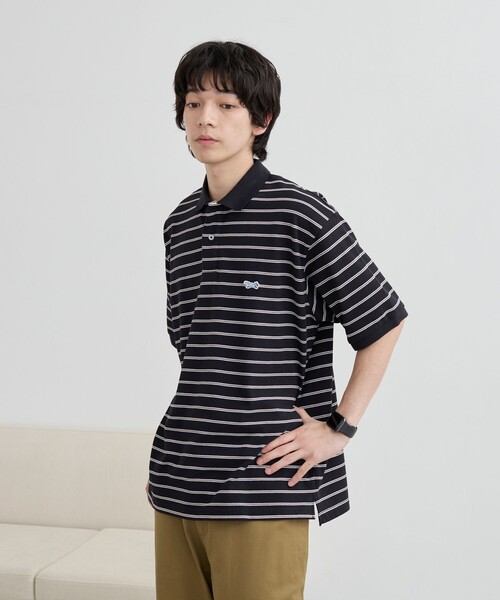 PENNEYS(ぺニーズ)の「Penneys(ぺニーズ)別注ドライカノコボーダーポロシャツ 吸水速乾機能付き(ポロシャツ・メンズ・ブラック/ホワイト/ケリーグリーン/クリーム・S/M/L/XL)」の19枚目の写真