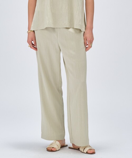 cloenc(クロエンス)の「【セットアップ/マシンウォッシュ】レーヨンツイルイージーパンツ(その他パンツ・レディース・チャコールグレー/ナチュラル/ブラック/ライトグリーン・02/01/03)」の1枚目の写真