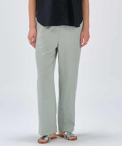 cloenc(クロエンス)の「【セットアップ/マシンウォッシュ】レーヨンツイルイージーパンツ(その他パンツ・レディース・チャコールグレー/ナチュラル/ブラック/ライトグリーン・02/01/03)」の4枚目の写真