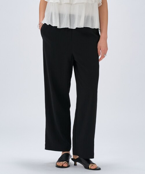 cloenc(クロエンス)の「【セットアップ/マシンウォッシュ】レーヨンツイルイージーパンツ(その他パンツ・レディース・チャコールグレー/ナチュラル/ブラック/ライトグリーン・02/01/03)」の2枚目の写真