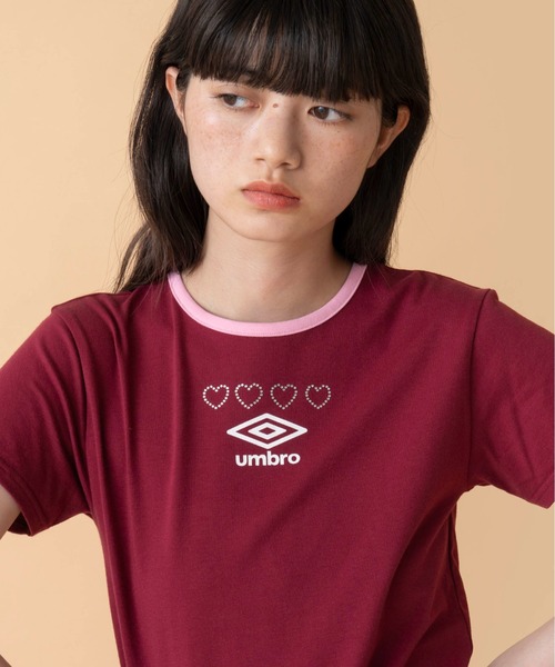 tシャツ 「UMBRO × Casselini」ラインストーンTシャツ レディース セール】[UMBRO × Casselini]ラインストーンTシャツ（Tシャツ