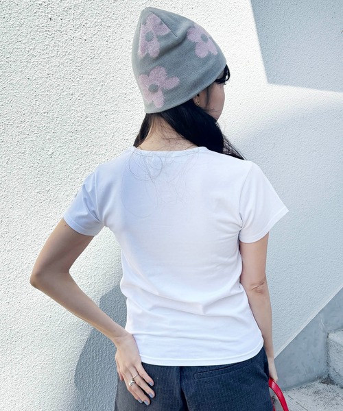 Casselini（キャセリーニ）の「[UMBRO × Casselini]ラインストーンTシャツ（Tシャツ/カットソー・レディース・ボルドー/サックスブルー/オフホワイト/ブラック/ベージュ/ピンク・FREE）」の8枚目の写真