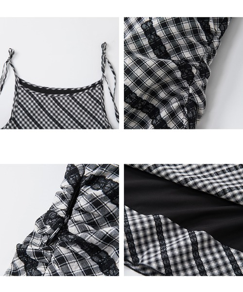 Fano Studios（ファノ ストゥディオズ）の「ボートネック チェック柄ロングワンピース FX25L052【Fano Studios】（ワンピース・レディース・ブラック・S/M/L）」の13枚目の写真