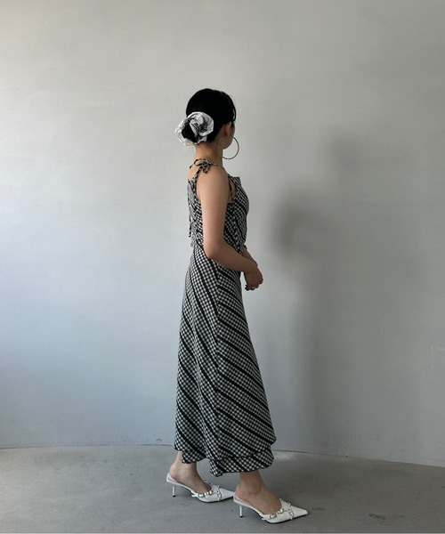 【Fano studios】ベルベットカラー チェック柄ロングコート 完売品 ステンカラーコート コート ヘリンボーン柄 ウール FD24W257
