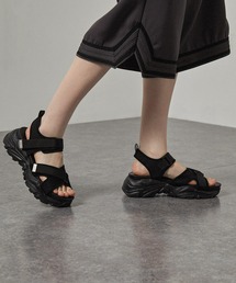 Alfred Alex（アルフレッドアレックス）の「【Alfred Alex】Chunky High-Sole Sneaker Sandals   厚底 ボリュームソール ベルクロスポーツサンダル（サンダル）」