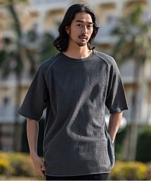 『JEMORGAN LONG JOHNS/ジェーイーモーガンロングジョーンズ』CVCワッフルピグメント半袖ラグランT【+】