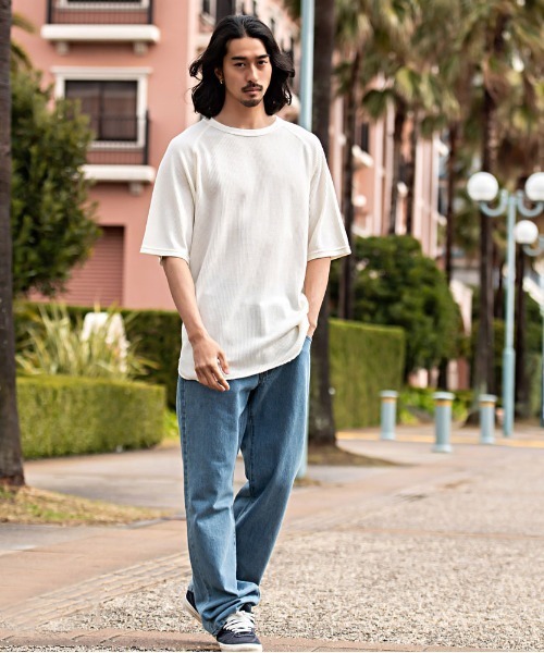 JEMORGAN(ジェーイーモーガン)の「『JEMORGAN LONG JOHNS/ジェーイーモーガンロングジョーンズ』CVCワッフルピグメント半袖ラグランT【+】(Tシャツ/カットソー・メンズ・グリーン/イエロー/オフホワイト/サックスブルー/チャコール・M/XL/L)」の8枚目の写真
