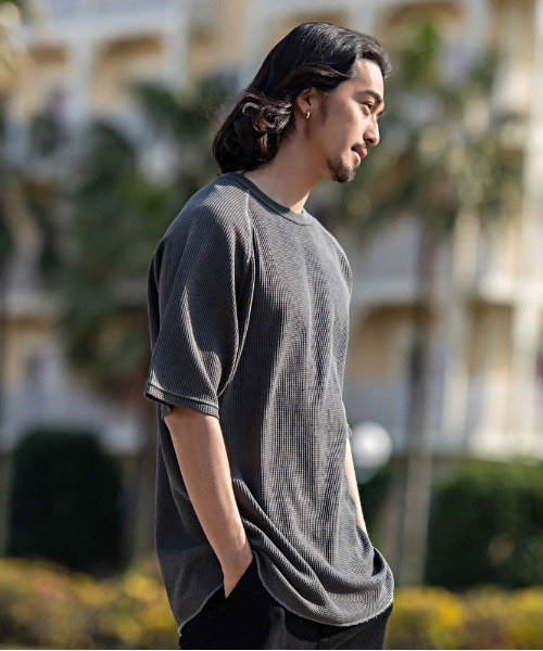 JEMORGAN(ジェーイーモーガン)の「『JEMORGAN LONG JOHNS/ジェーイーモーガンロングジョーンズ』CVCワッフルピグメント半袖ラグランT【+】(Tシャツ/カットソー・メンズ・グリーン/イエロー/オフホワイト/サックスブルー/チャコール・M/XL/L)」の10枚目の写真
