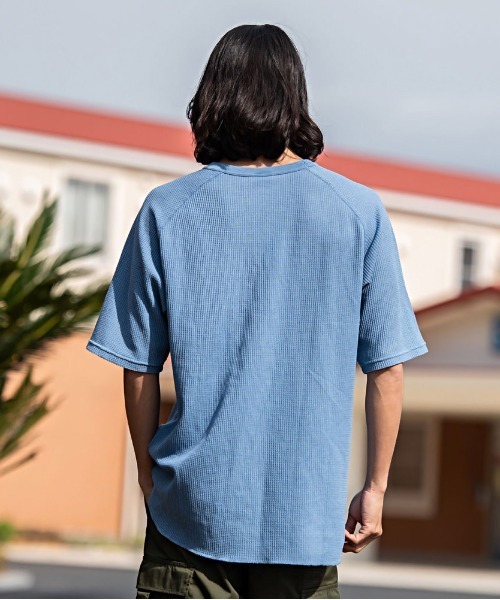 JEMORGAN(ジェーイーモーガン)の「『JEMORGAN LONG JOHNS/ジェーイーモーガンロングジョーンズ』CVCワッフルピグメント半袖ラグランT【+】(Tシャツ/カットソー・メンズ・グリーン/イエロー/オフホワイト/サックスブルー/チャコール・M/XL/L)」の16枚目の写真