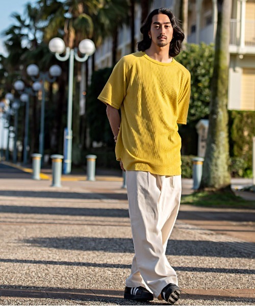 JEMORGAN(ジェーイーモーガン)の「『JEMORGAN LONG JOHNS/ジェーイーモーガンロングジョーンズ』CVCワッフルピグメント半袖ラグランT【+】(Tシャツ/カットソー・メンズ・グリーン/イエロー/オフホワイト/サックスブルー/チャコール・M/XL/L)」の20枚目の写真