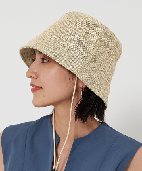 BEAUTY&YOUTH UNITED ARROWS（ビューティーアンドユースユナイテッドアローズ）の「パネル バケットハット（ハット・レディース・ナチュラル/ネイビー・FREE）」の3枚目の写真