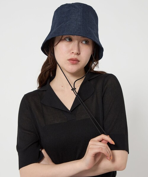 BEAUTY&YOUTH UNITED ARROWS（ビューティーアンドユースユナイテッドアローズ）の「パネル バケットハット（ハット・レディース・ナチュラル/ネイビー・FREE）」の6枚目の写真