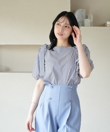 肩リボンスクエアブラウス