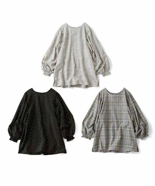 Live in comfort(リブインコンフォート)の「リブ イン コンフォート ネックギャザーで簡単に着られる!ボリューム袖ブラウス(シャツ/ブラウス・レディース・グレー系その他/ブラック系その他/ホワイト系その他・M/L/LL/3L/S)」の15枚目の写真