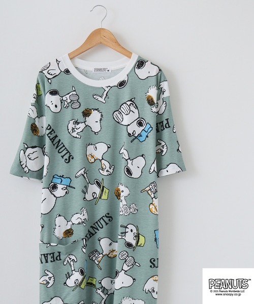 PEANUTS(ピーナッツ)の「PEANUTS 天竺スーパーBIGTシャツ(Tシャツ/カットソー・メンズ・ブルーグレー/ライトカーキ/ライトグリーン/ピンク系その他/ピンクベージュ/チャコール/ベージュ系その他/ホワイト/ブラック/グレイッシュベージュ/オートミール/グレー系その他/ネイビー系/サックスブルー系/ライトグリーン系・M/L)」の10枚目の写真