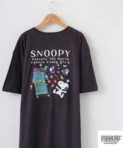 PEANUTS(ピーナッツ)の「PEANUTS 天竺スーパーBIGTシャツ(Tシャツ/カットソー・メンズ・ブルーグレー/ライトカーキ/ライトグリーン/ピンク系その他/ピンクベージュ/チャコール/ベージュ系その他/ホワイト/ブラック/グレイッシュベージュ/オートミール/グレー系その他/ネイビー系/サックスブルー系/ライトグリーン系・M/L)」の5枚目の写真