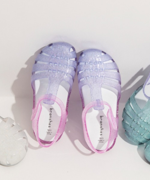 BRANSHES（ブランシェス）の「キラキラクリアサンダル（サンダル・キッズ・パープル/ホワイト/グリーン・19.0cm/15.0cm/21.0cm/18.0cm/17.0cm/16.0cm/20.0cm）」の3枚目の写真