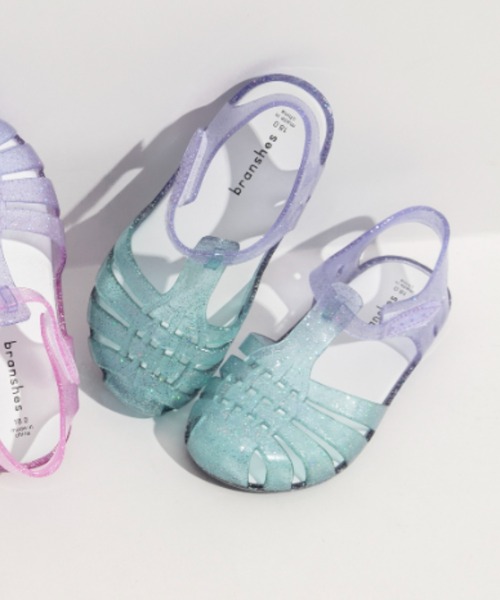 BRANSHES（ブランシェス）の「キラキラクリアサンダル（サンダル・キッズ・パープル/ホワイト/グリーン・19.0cm/15.0cm/21.0cm/18.0cm/17.0cm/16.0cm/20.0cm）」の2枚目の写真