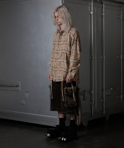 GRANCY】FurPocket Design Half Denim Cargo Pants / ファー