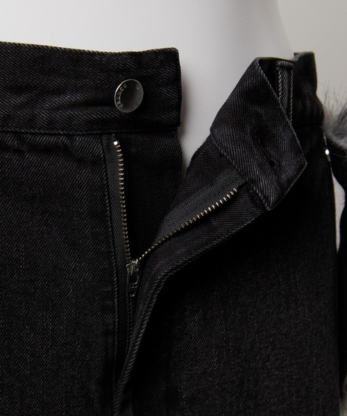 GRANCY】FurPocket Design Half Denim Cargo Pants / ファー