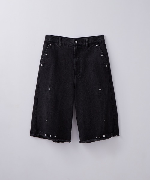 GRANCY】FurPocket Design Half Denim Cargo Pants / ファー