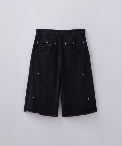 GRANCY】FurPocket Design Half Denim Cargo Pants / ファー