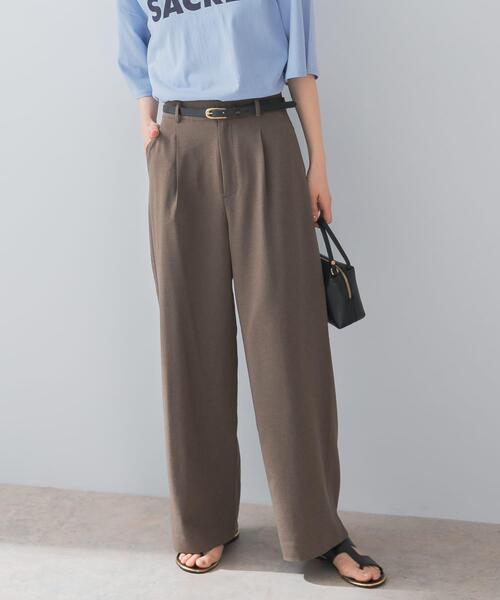 F by ROSSO（エフバイロッソ）の「『UR TECH DRYLUXE』F by ROSSO　タックワイドパンツ（その他パンツ・レディース・ブラック/モカ/ベージュ・34/36/38）」の5枚目の写真